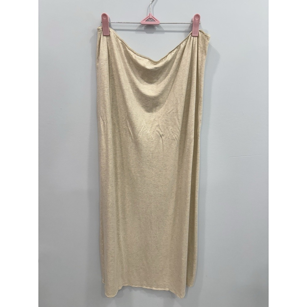 Aerie Y2K Beige Maxi Skirt XL Soft Stretch Sleep Casual Long Skirt Romantic - Picture 2 of 9